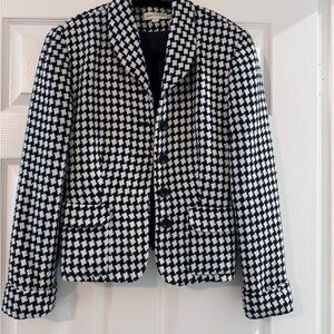 Ann Taylor Black and White Houndstooth Blazer